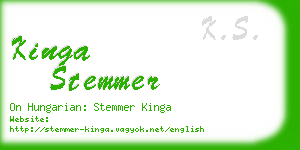 kinga stemmer business card